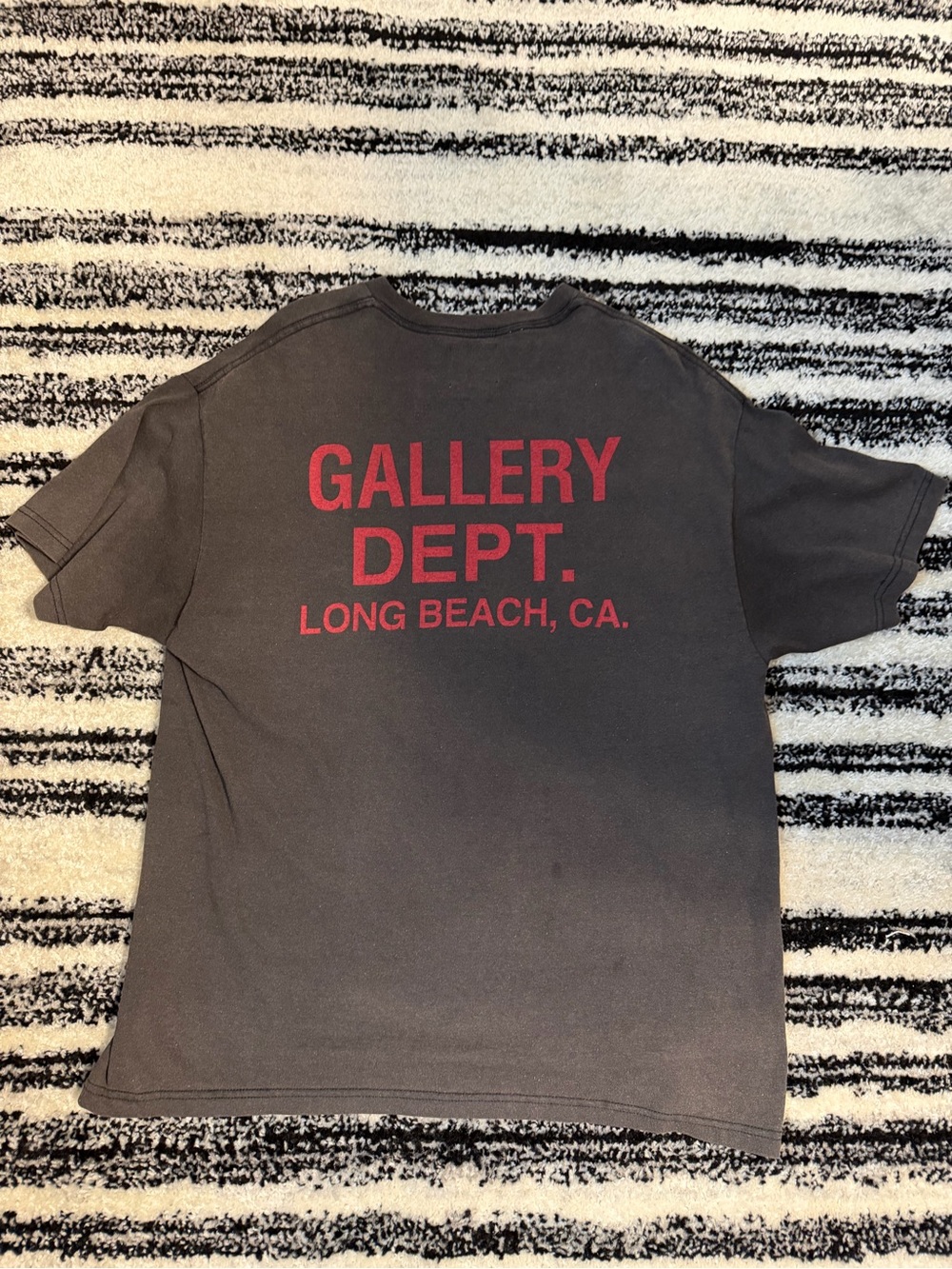 Gallery Dept Charcoal Tee with Red Back Logo